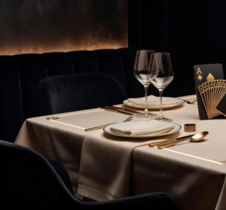 Elegancko nakryty stolik w restauracji PRIMESET LIMITED