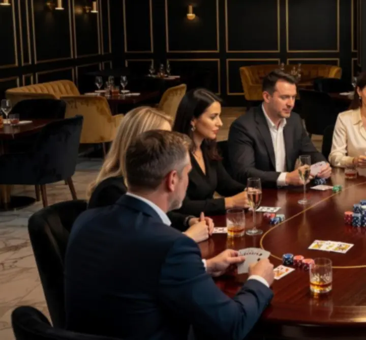 Tematyczny wieczór pokerowy w eleganckiej restauracji